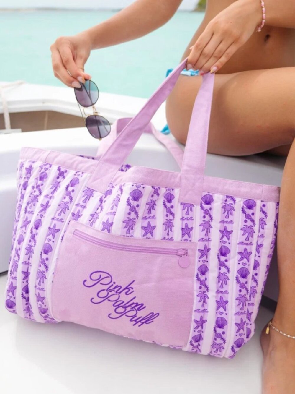Pink Palm Puff PPP Tote Bags Bundle (Pink and Purple)